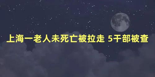 上海一老人未死亡被拉走 5干部被查